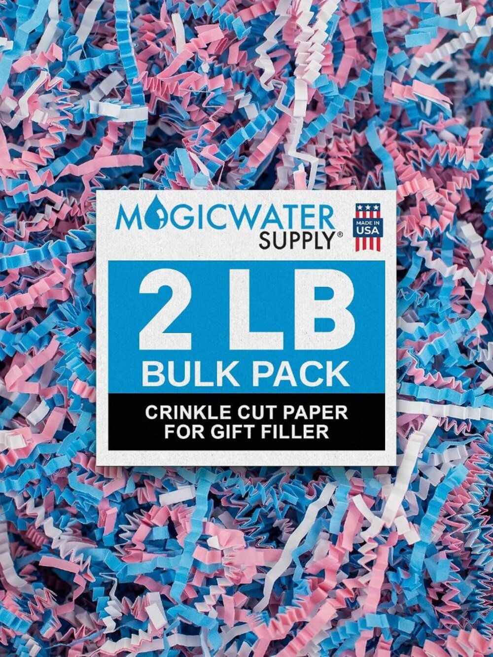 MagicWater Crinkle Cut Paper Gift Basket Filler - 2 LB - Baby Blend